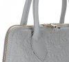 Kožené kabelka kufřík Genuine Leather světle šedá 80032